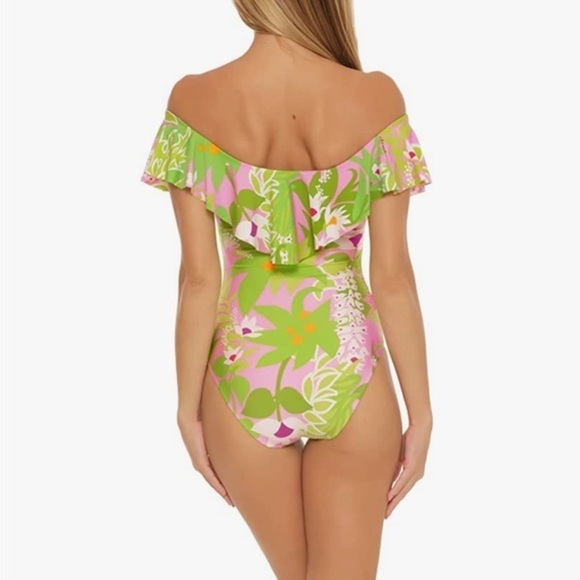 NWOT TRINA TURK La Palma Off The Shoulder One-Piece Swimsuit size 6 - Picture 2 of 10